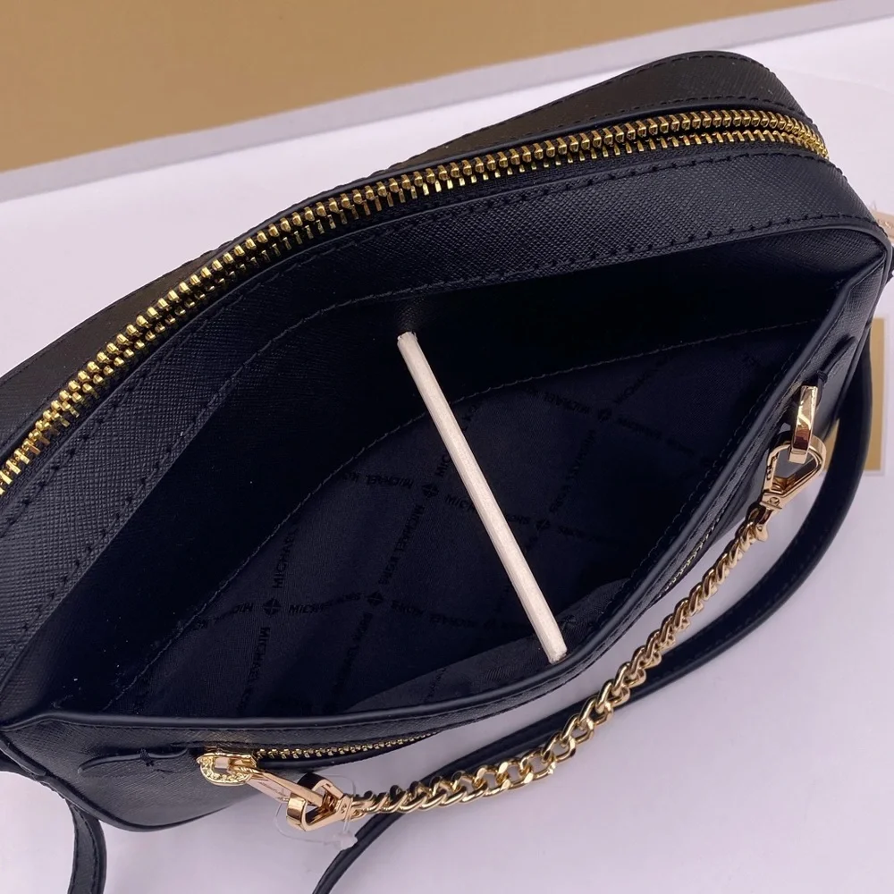 MICHAEL KORS LARGE EW ZIP CHAIN CROSSBODY black
